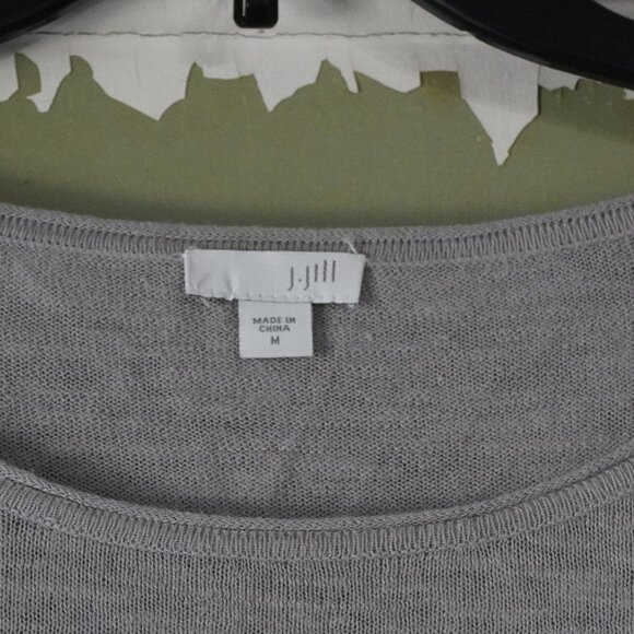 J. Jill Size Medium Grey Small Knit Light Weight Sweater - Picture 2 of 9